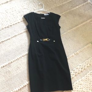 Calvin Klein Black Belted Dress Sz 6